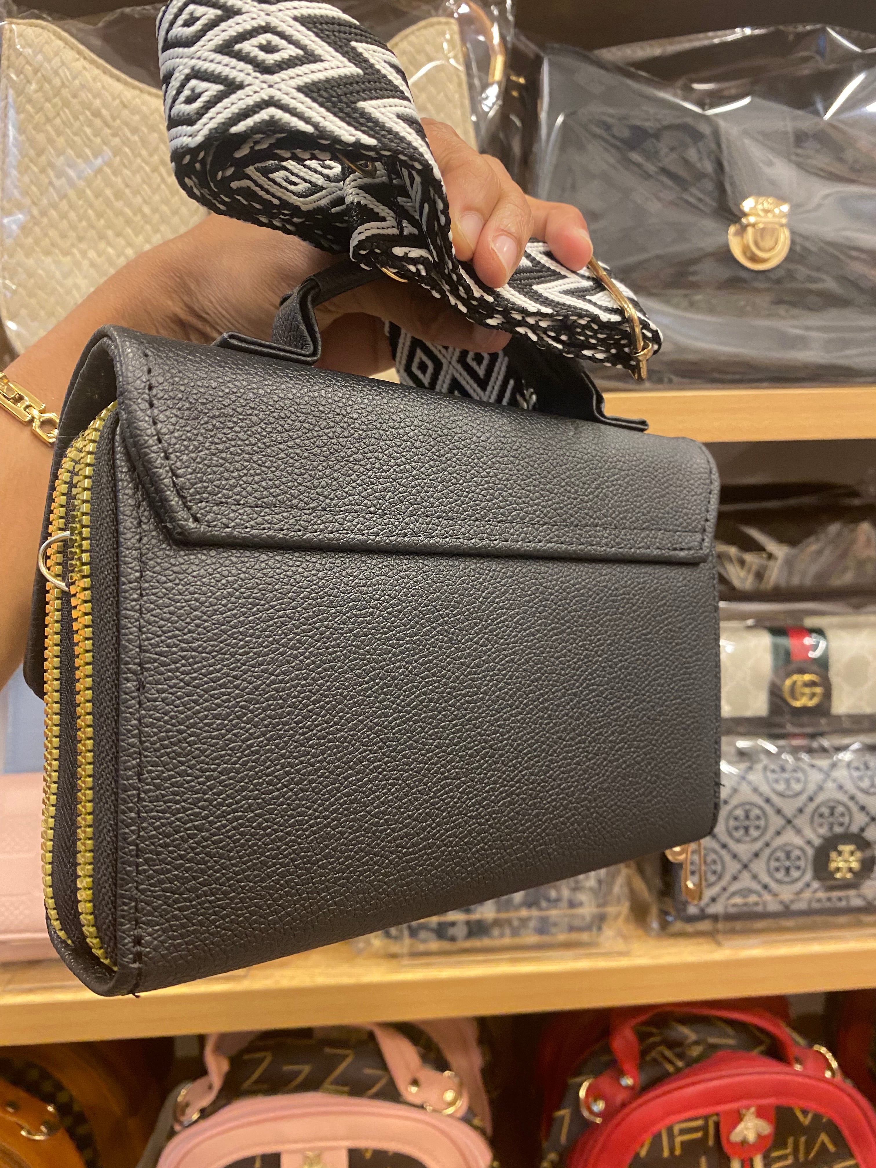 Ladies Mini Cross Body Bag - Black