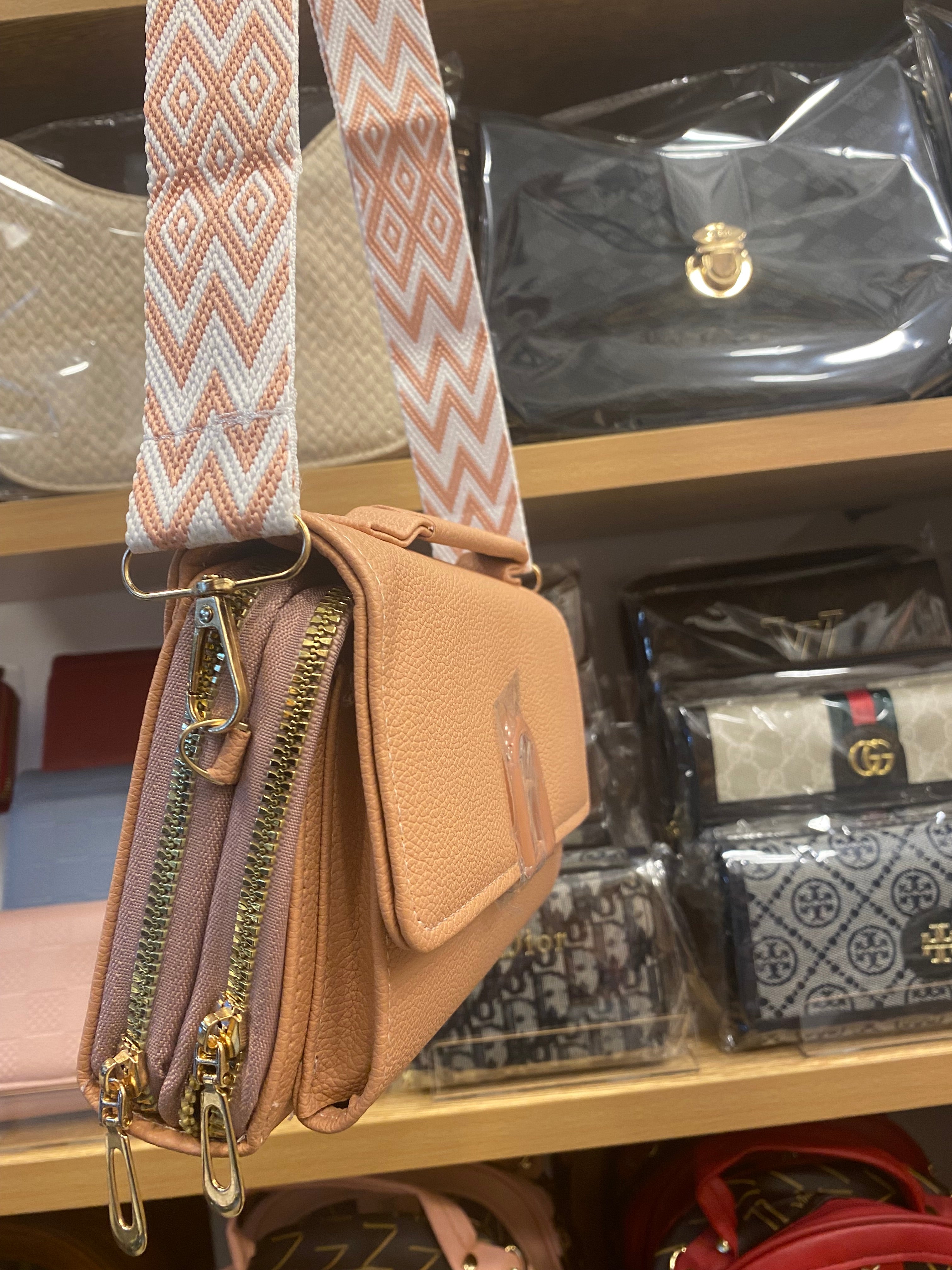 Ladies Mini Cross Body Bag - Peach