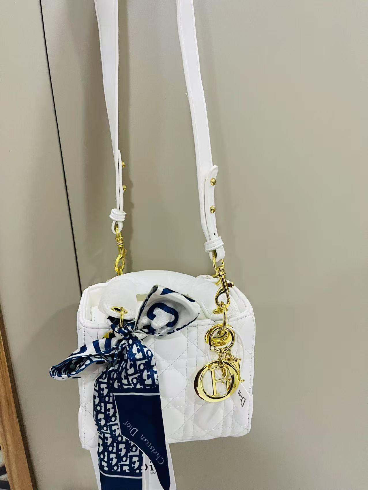 CHRISTINE DIOR Hand Bag white with Box