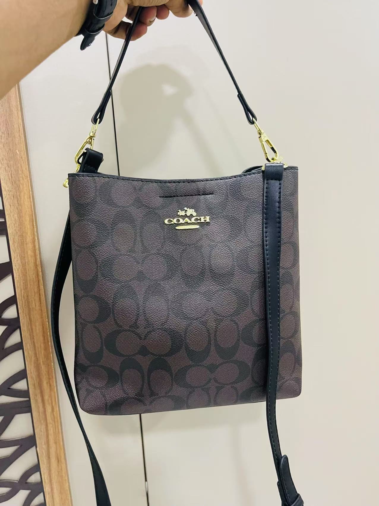 Coach Hand Bag Dark Brown