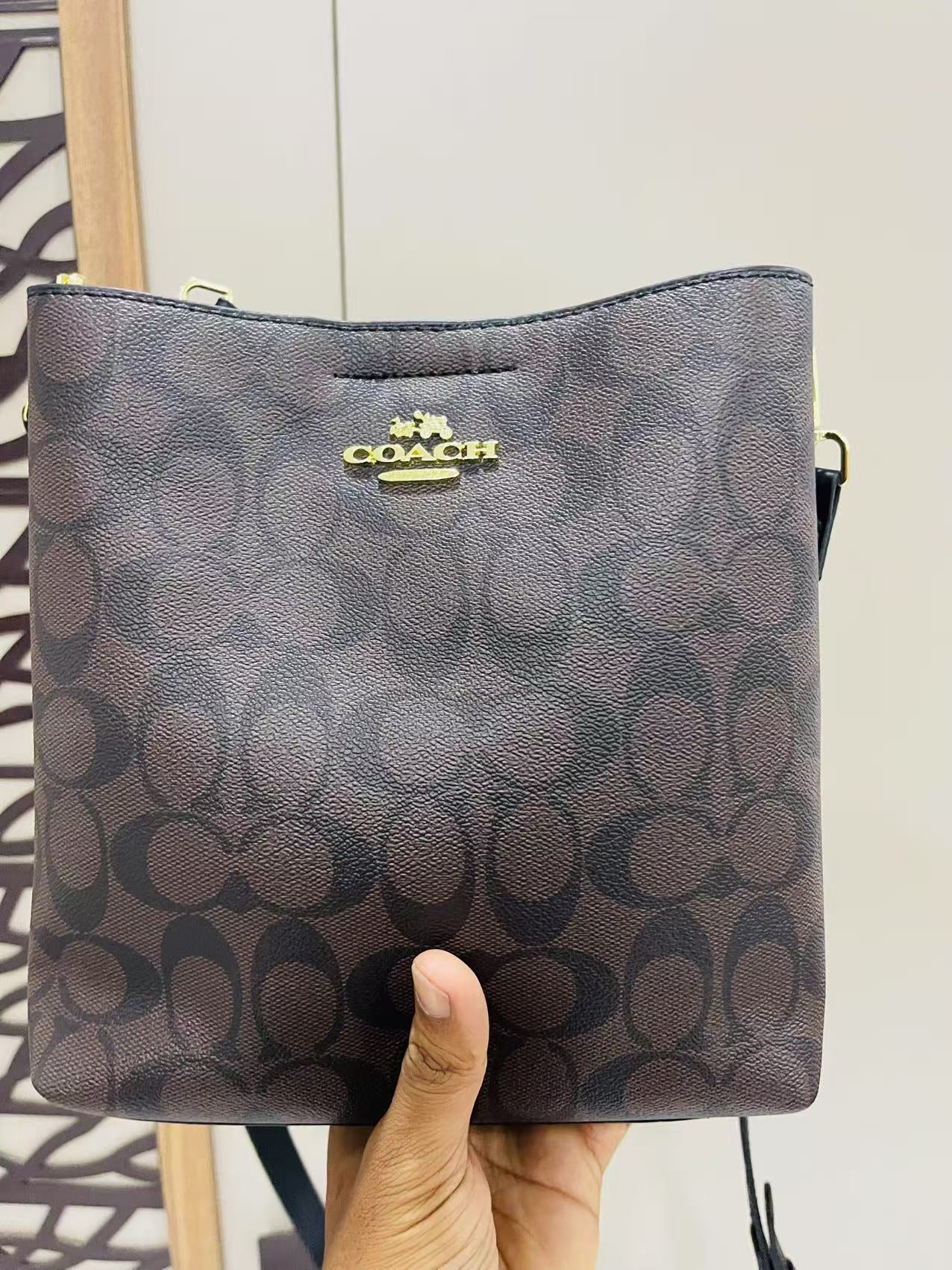 Coach Hand Bag Dark Brown