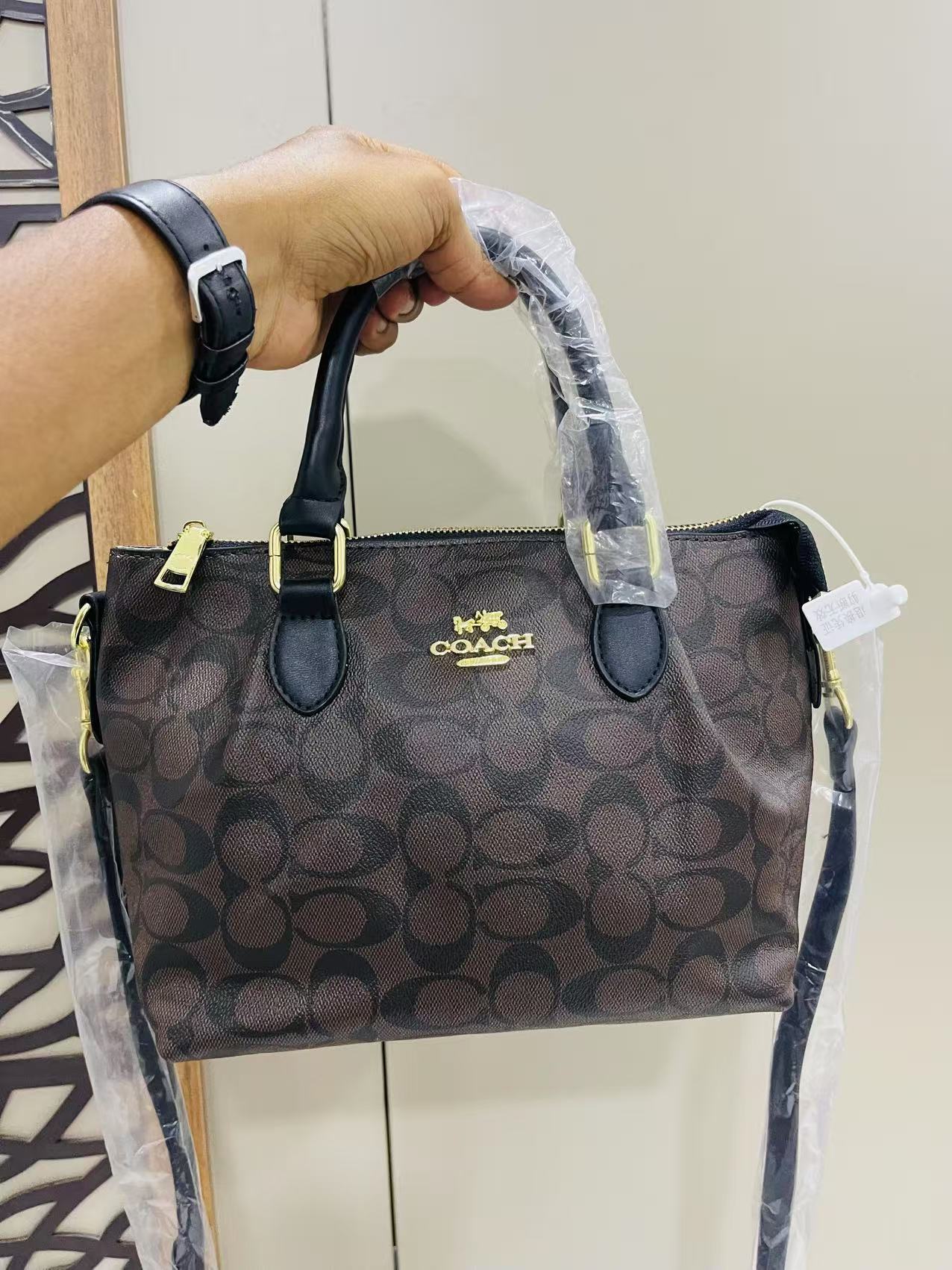 Coach Hand Bag Dark Brown