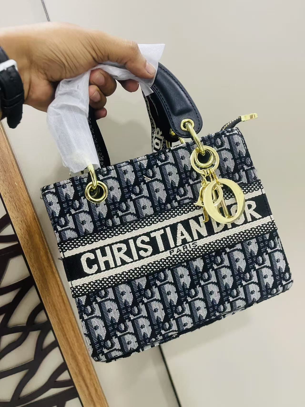 Christine Dior Embroider hand Bag