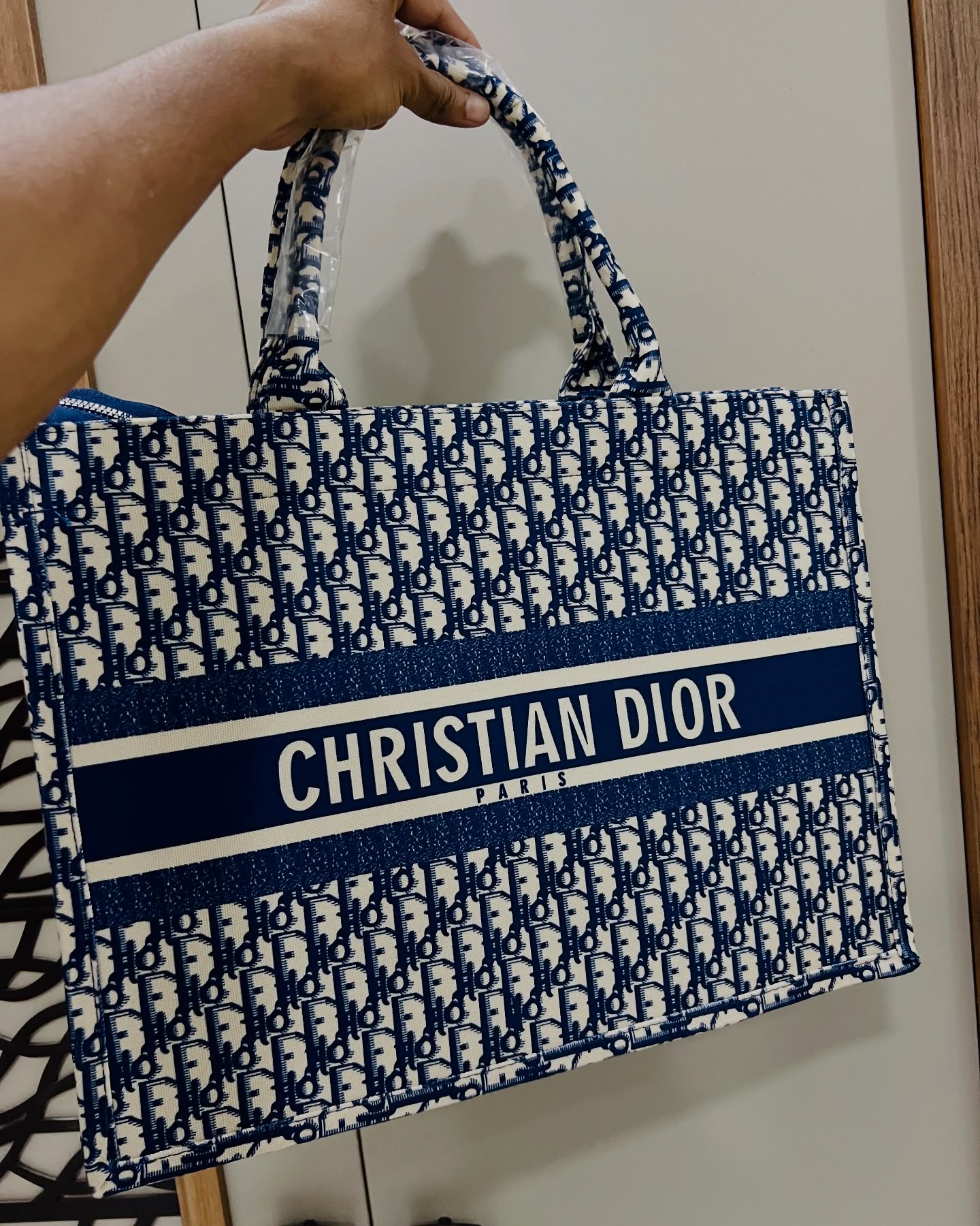 Christine Dior Tote Bag Blue