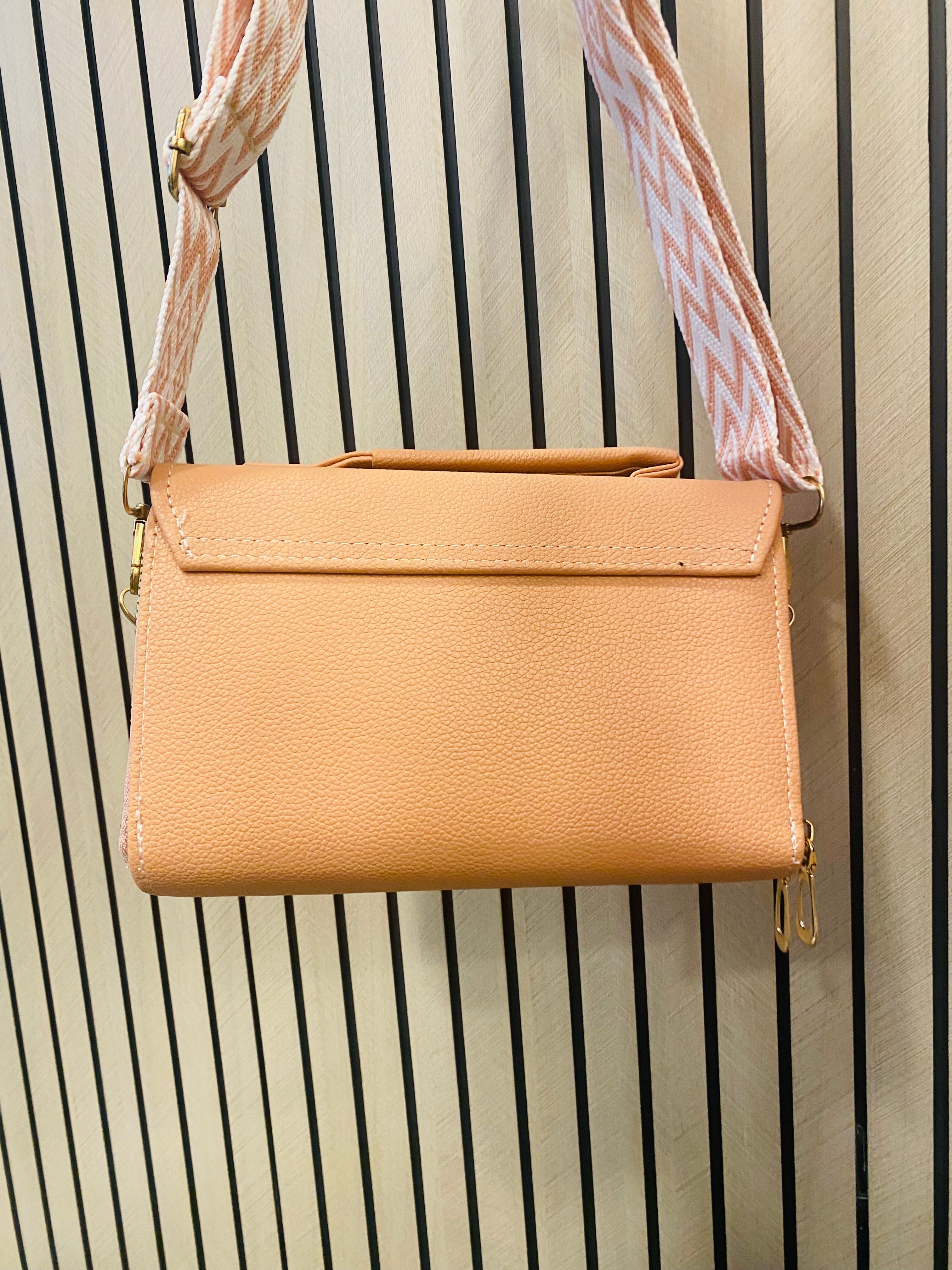 Ladies Mini Cross Body Bag - Peach