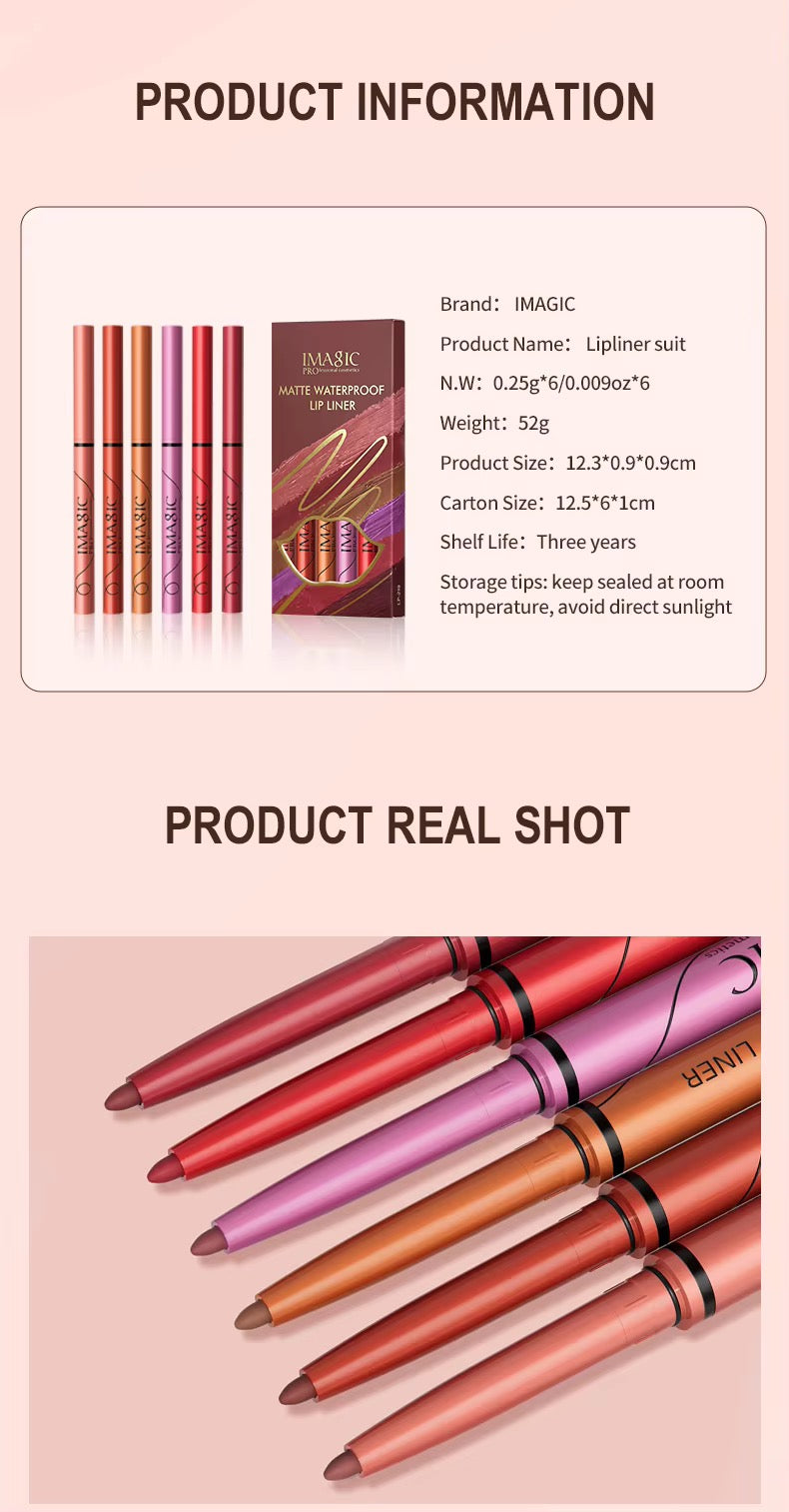 IMAGIC Waterproof Matte Lip Liner Set