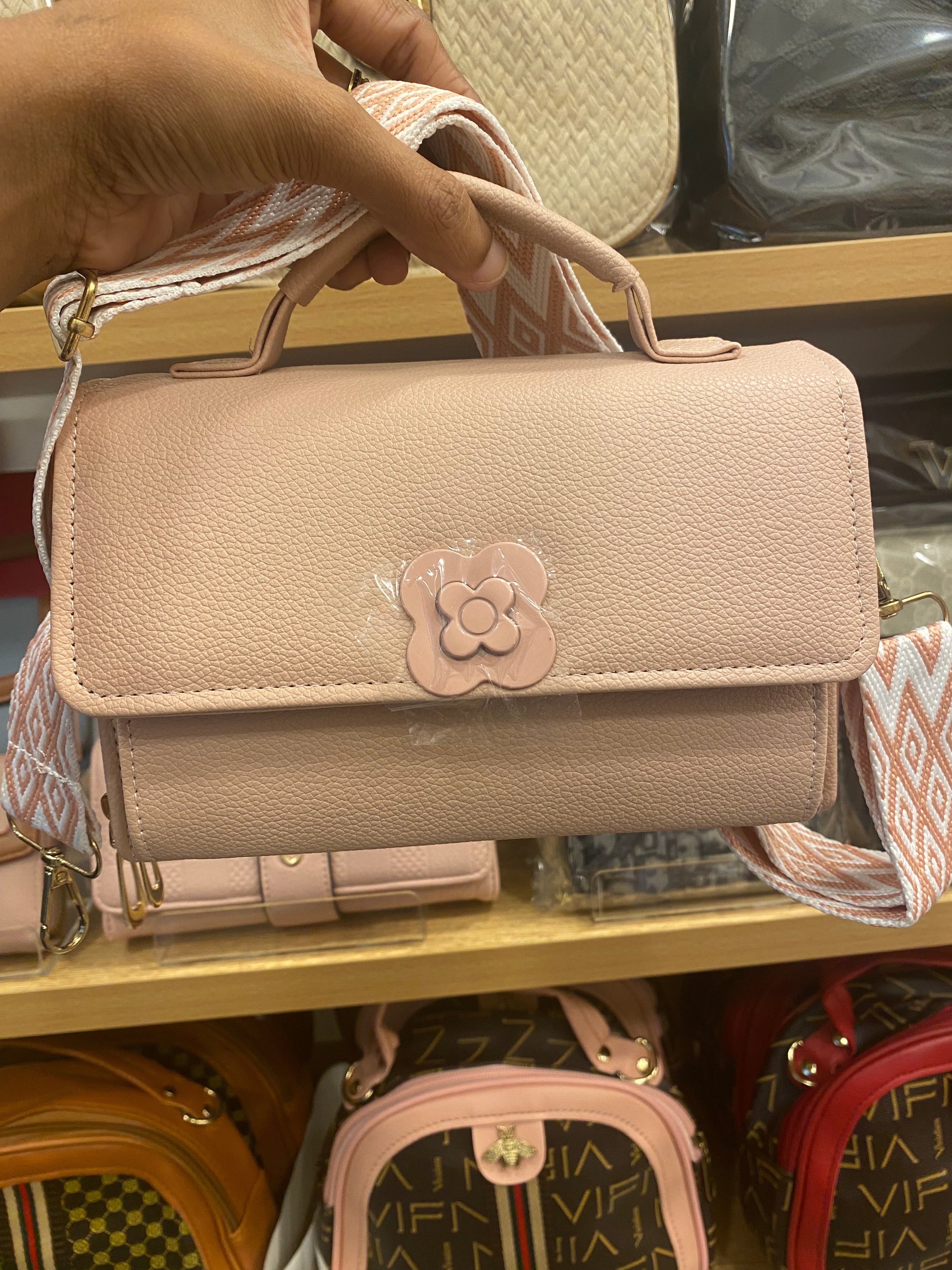 Ladies Mini Cross Body Bag - Pink