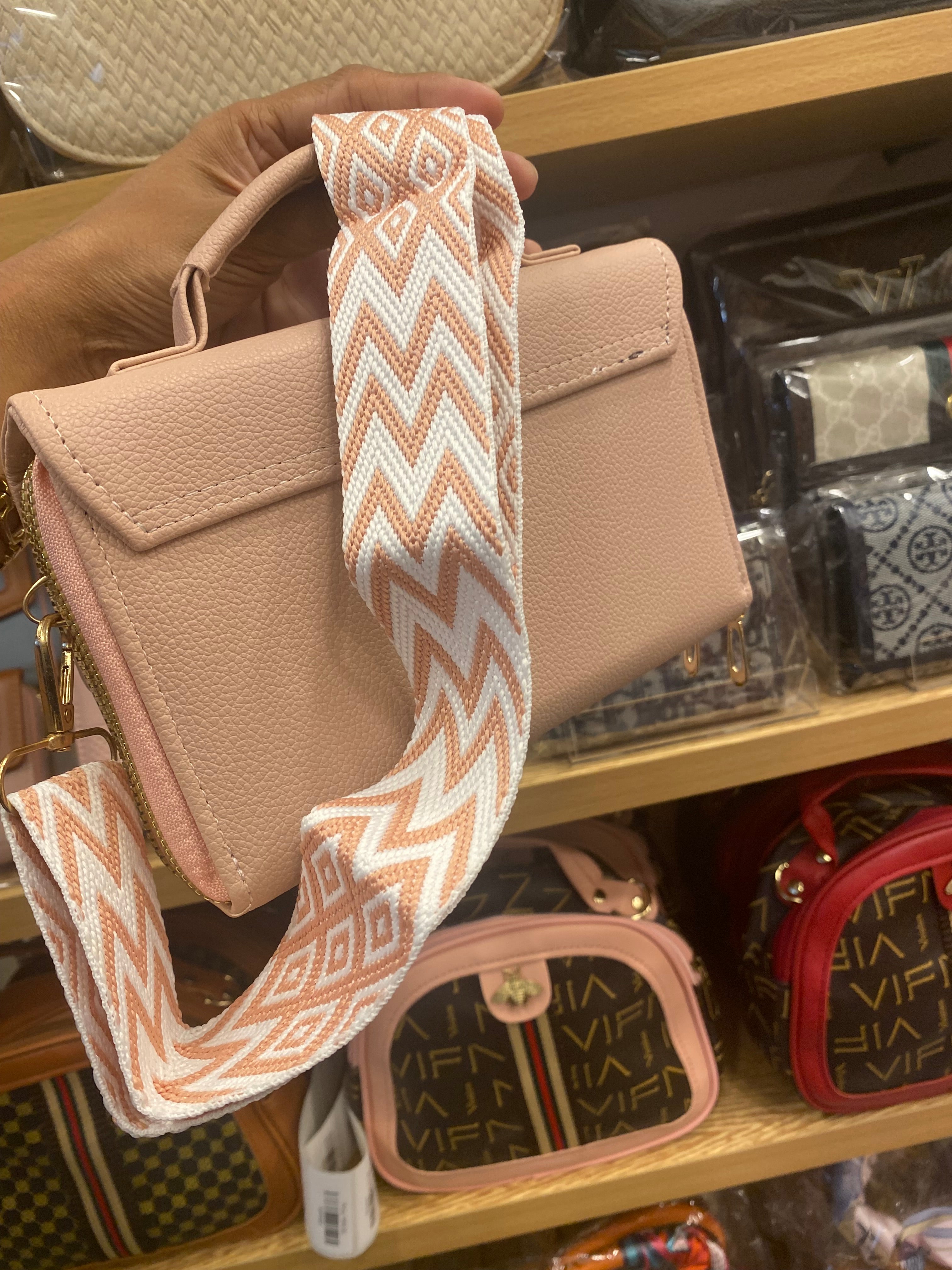 Ladies Mini Cross Body Bag - Pink