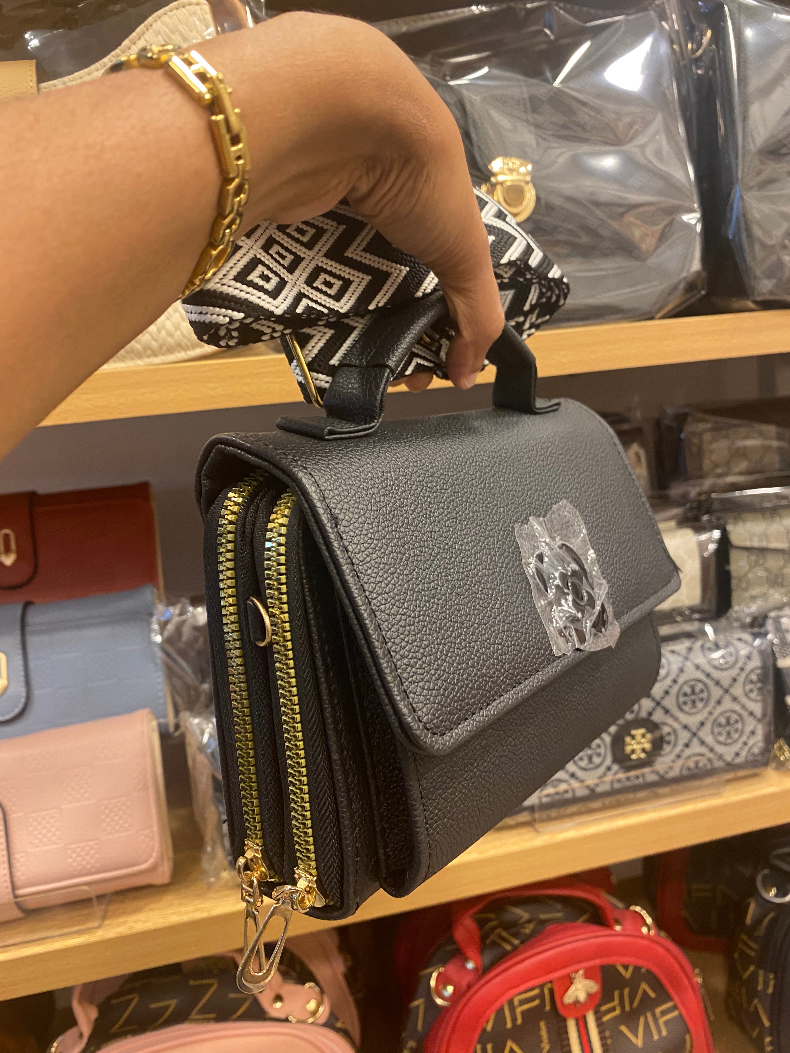 Ladies Mini Cross Body Bag - Black