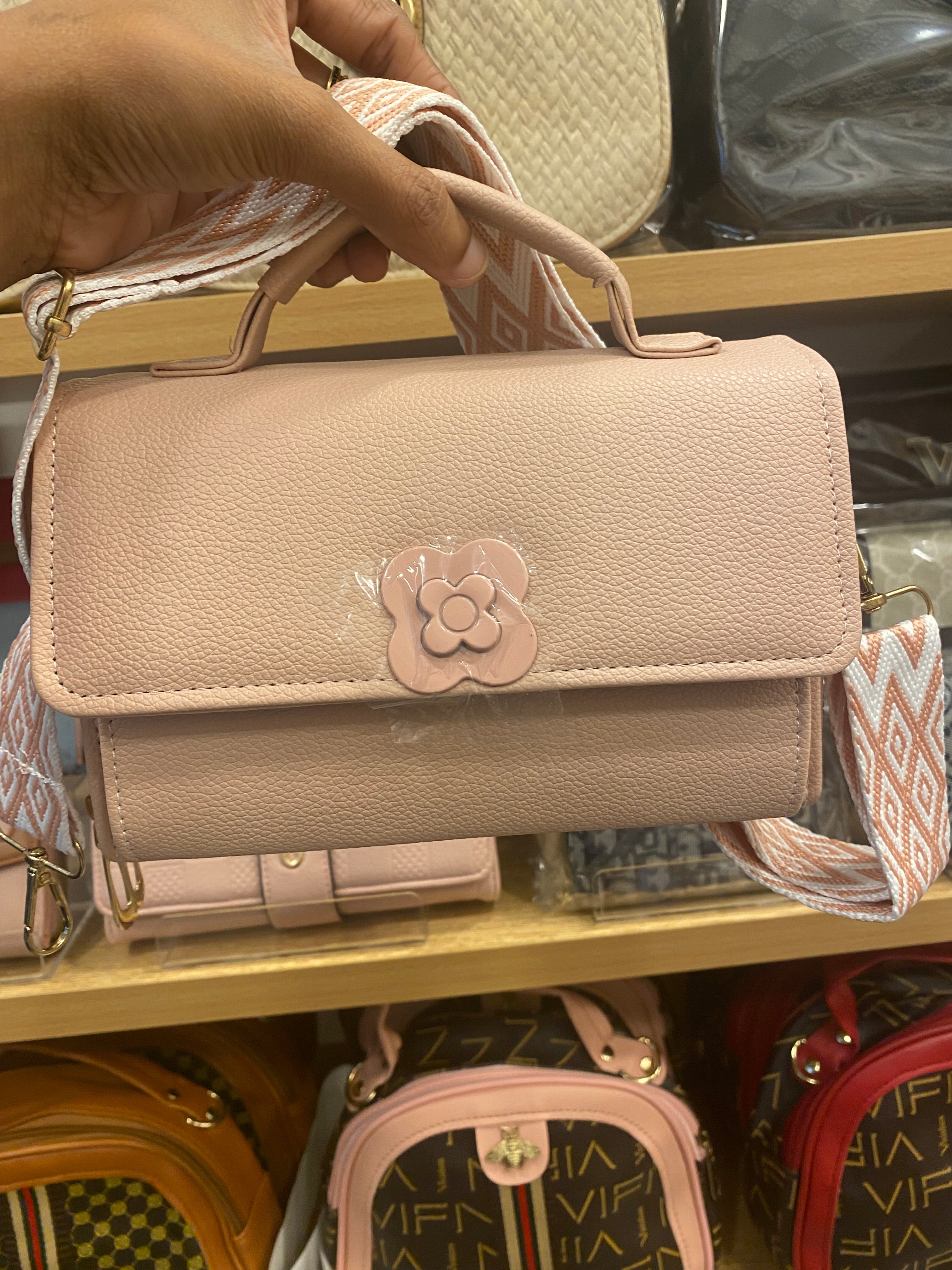 Ladies Mini Cross Body Bag - Pink