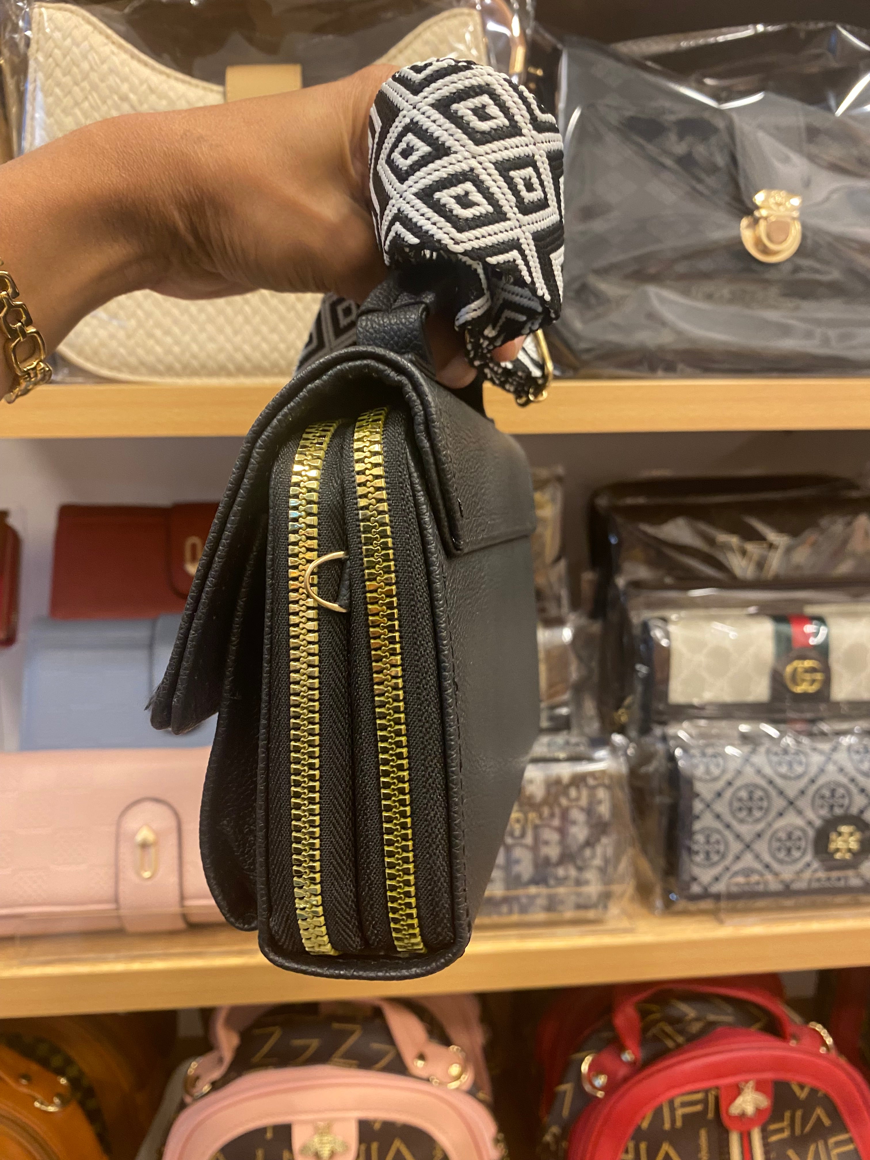 Ladies Mini Cross Body Bag - Black