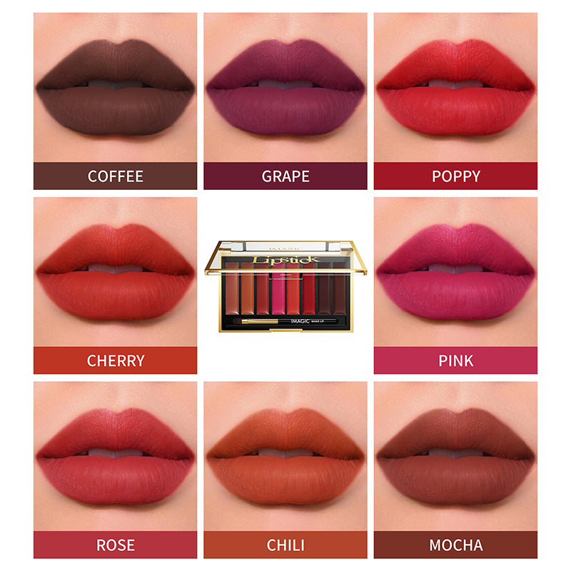 IMAGIC 8-Color Velvet Matte Lipstick Palette