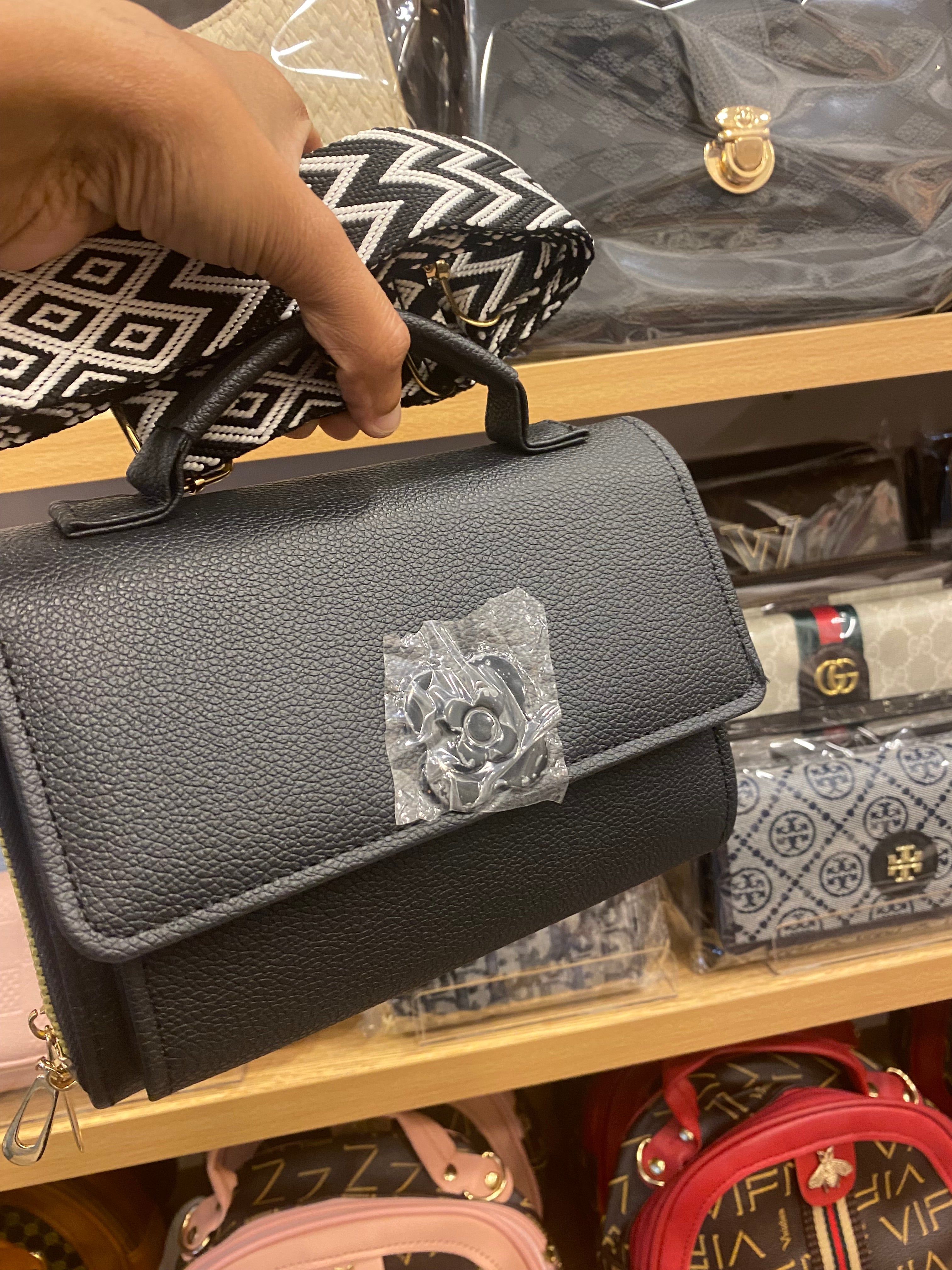 Ladies Mini Cross Body Bag - Black