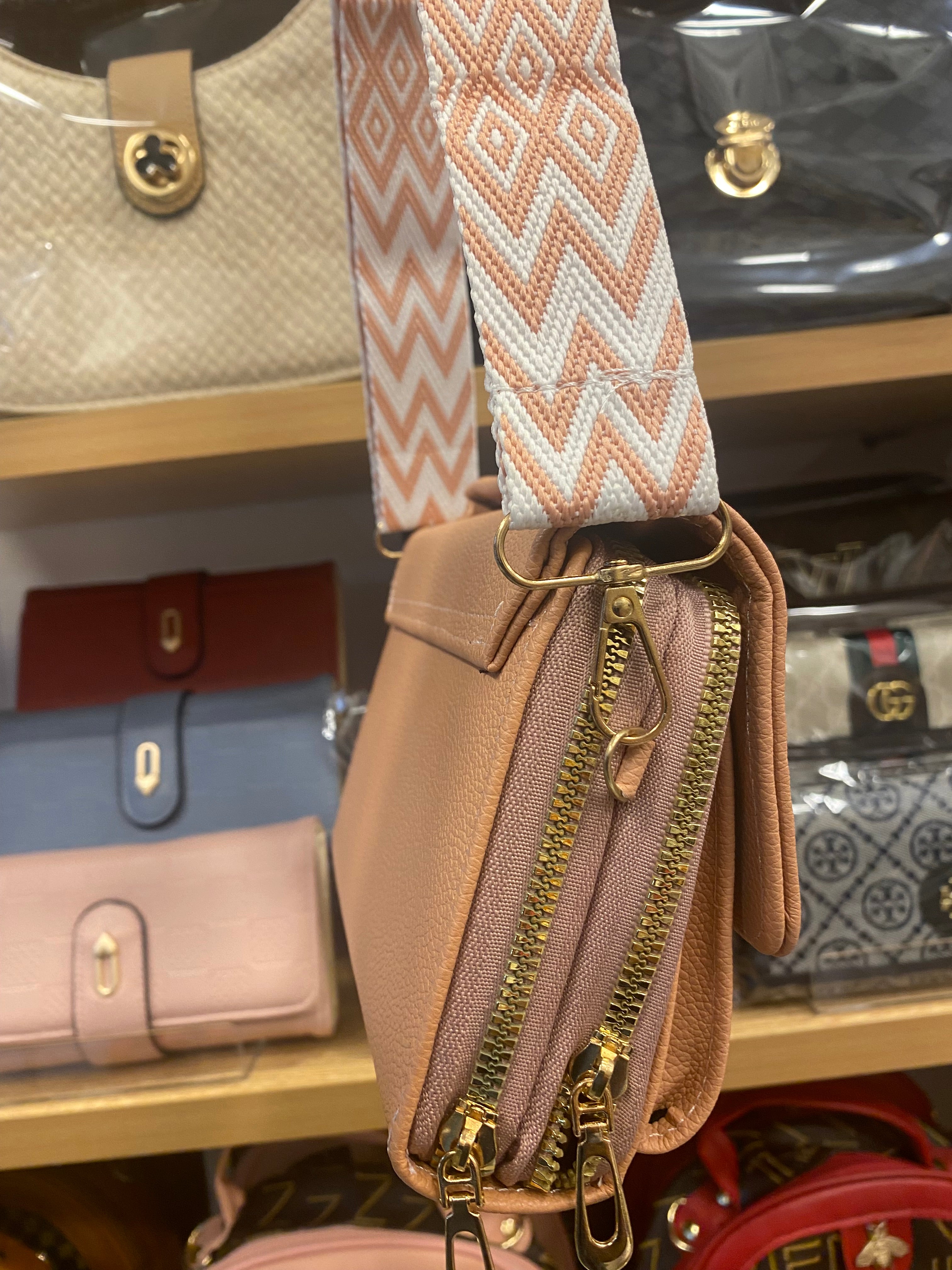 Ladies Mini Cross Body Bag - Peach