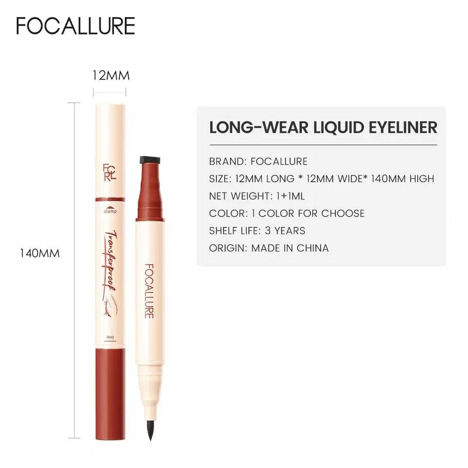 FOCALLURE Tranferproof Liquid eyeliner With Stamp