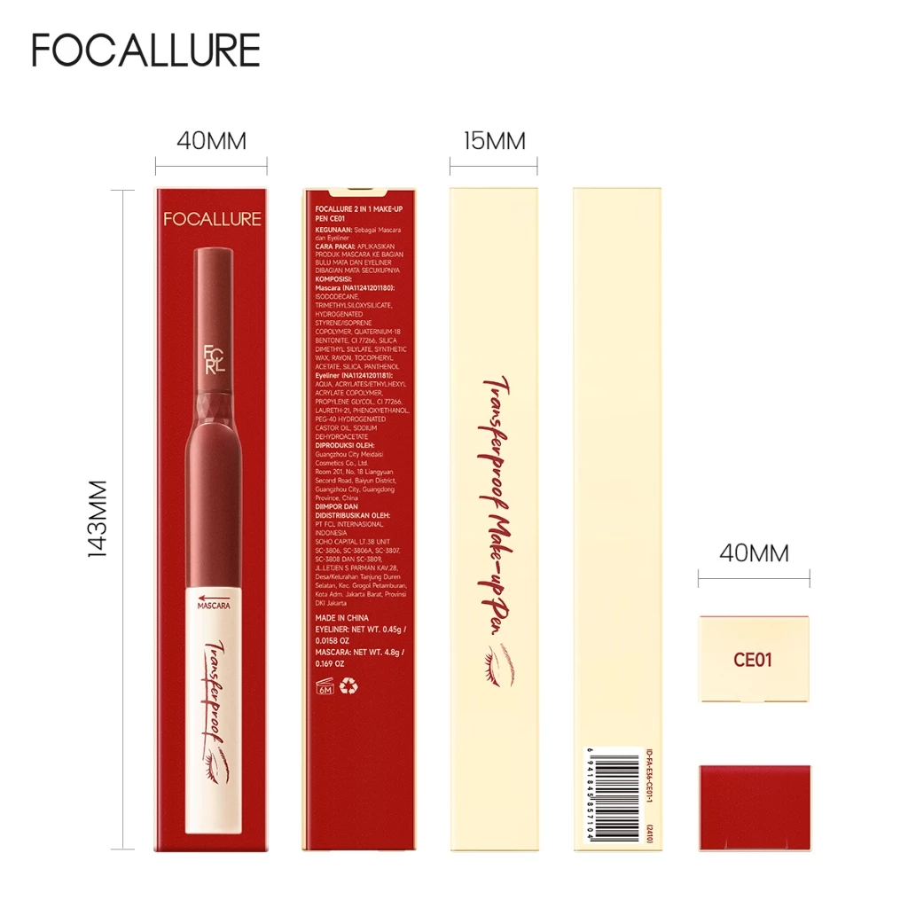 FOCALLURE Tranferproof 2-in-1 Mascara & Eyeliner