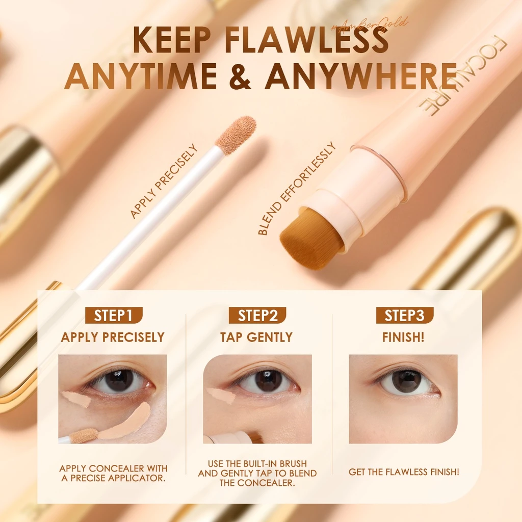 FOCALLURE Soft Matte Liquid Concealer with Brush