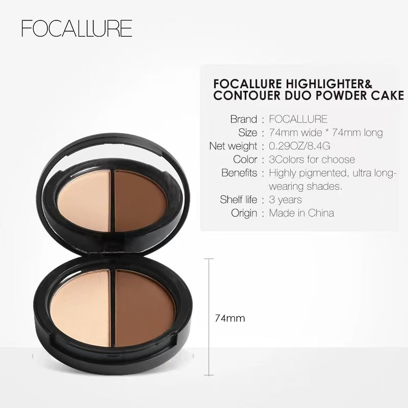 FOCALLURE 2-IN1 Highlighter & Contour Pallete