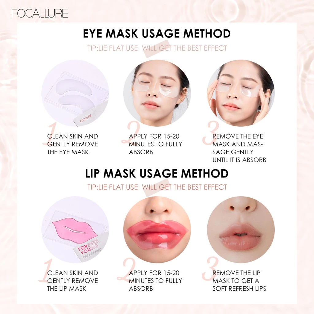 FOCALLURE Vitamin E Collagen Cherry Lip Mask (5pcs) (Expire Date 2026/03/25)