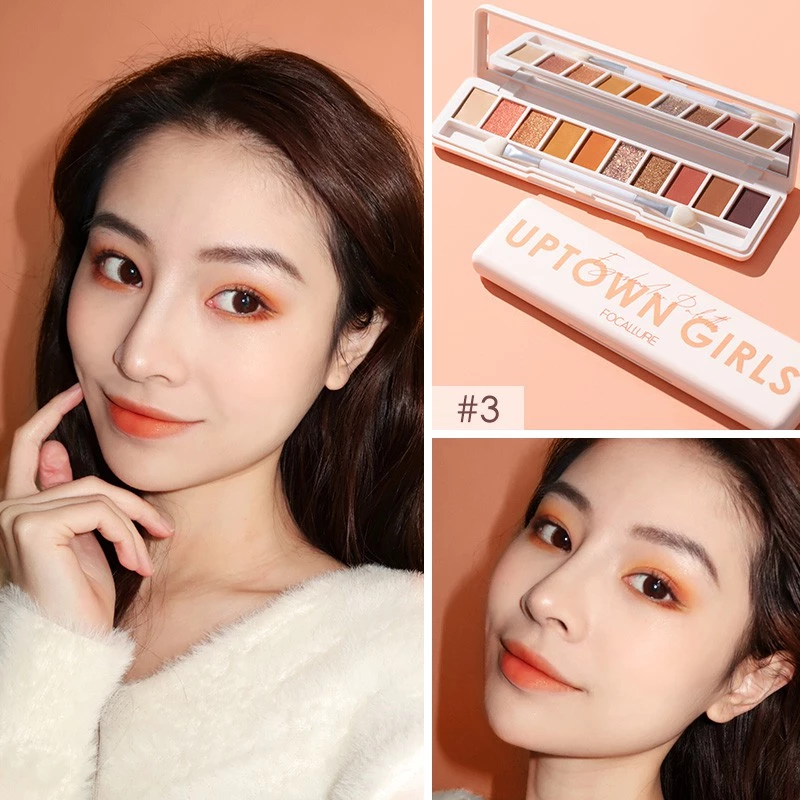 FOCALLURE 10 Color UPTOWN Eyeshadow Palette With Brush