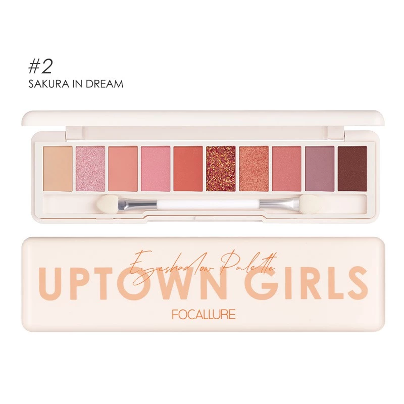 FOCALLURE 10 Color UPTOWN Eyeshadow Palette With Brush