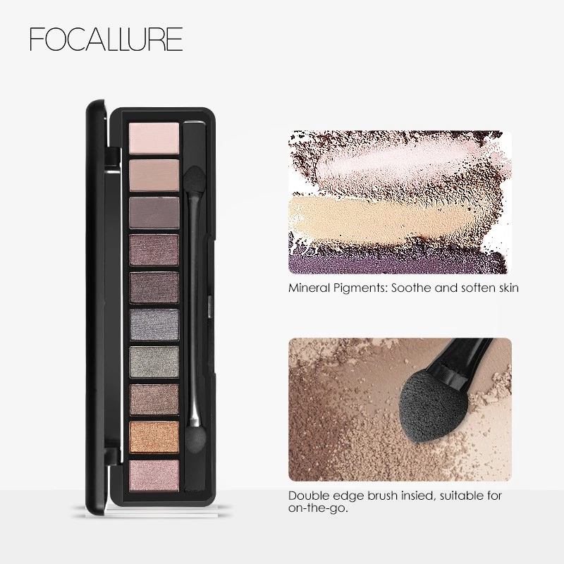 FOCALLURE 10 Color Eyeshadow Palette With Brush