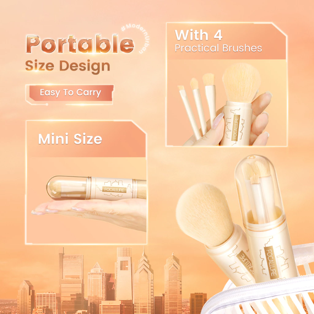 FOCALLURE 4-in-1 Travelling Makeup Brush Set
