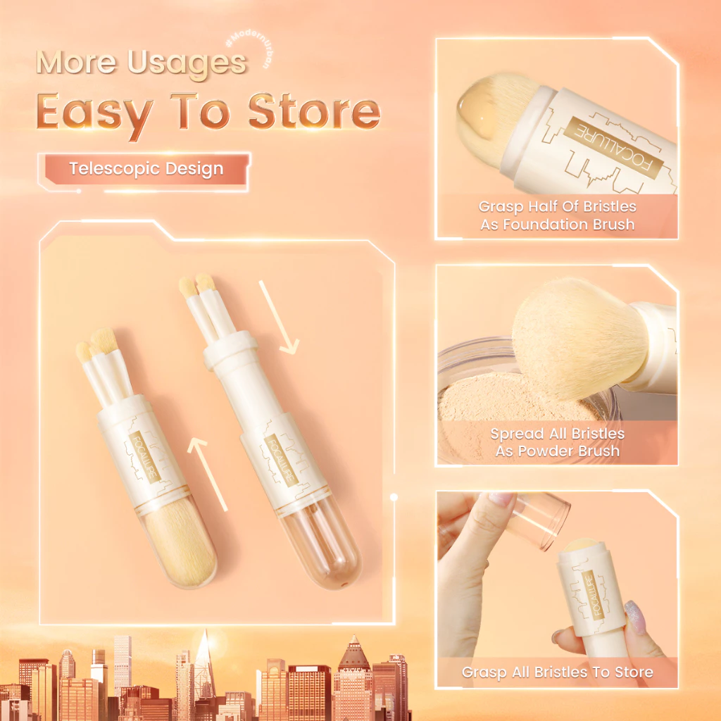 FOCALLURE 4-in-1 Travelling Makeup Brush Set