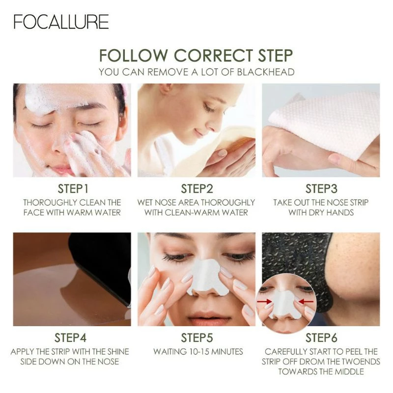 FOCALLURE Black Head remover Nose Mask