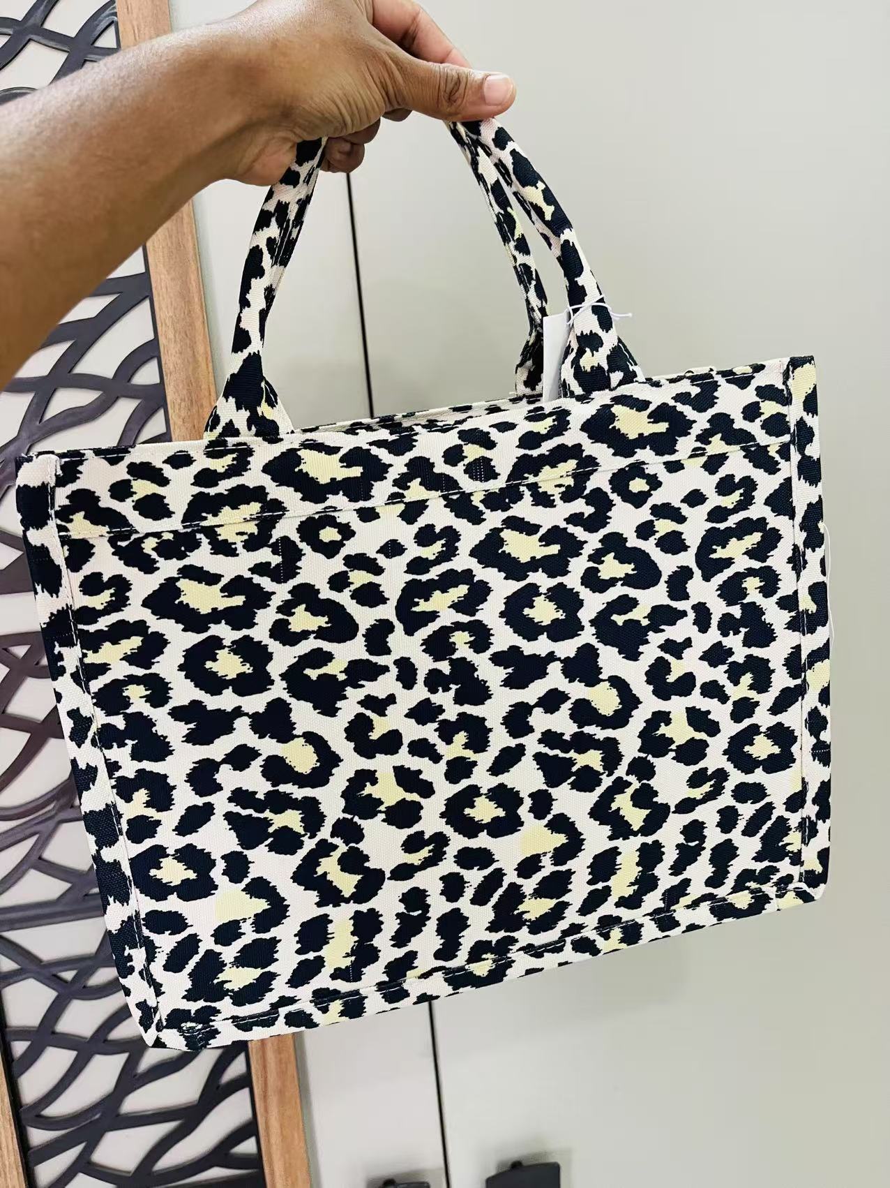 Christine Dior Leopard Tote Bag Medium