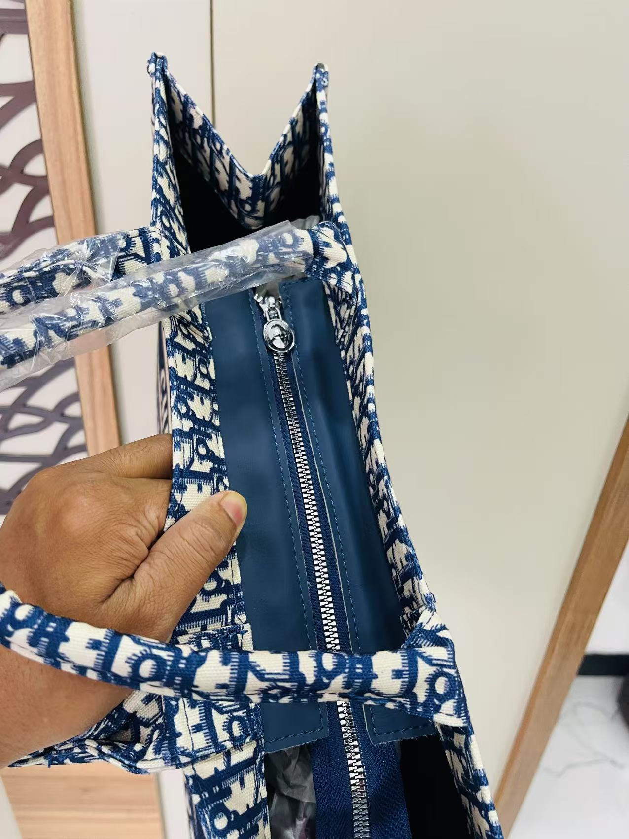 Christine Dior Tote Bag Blue