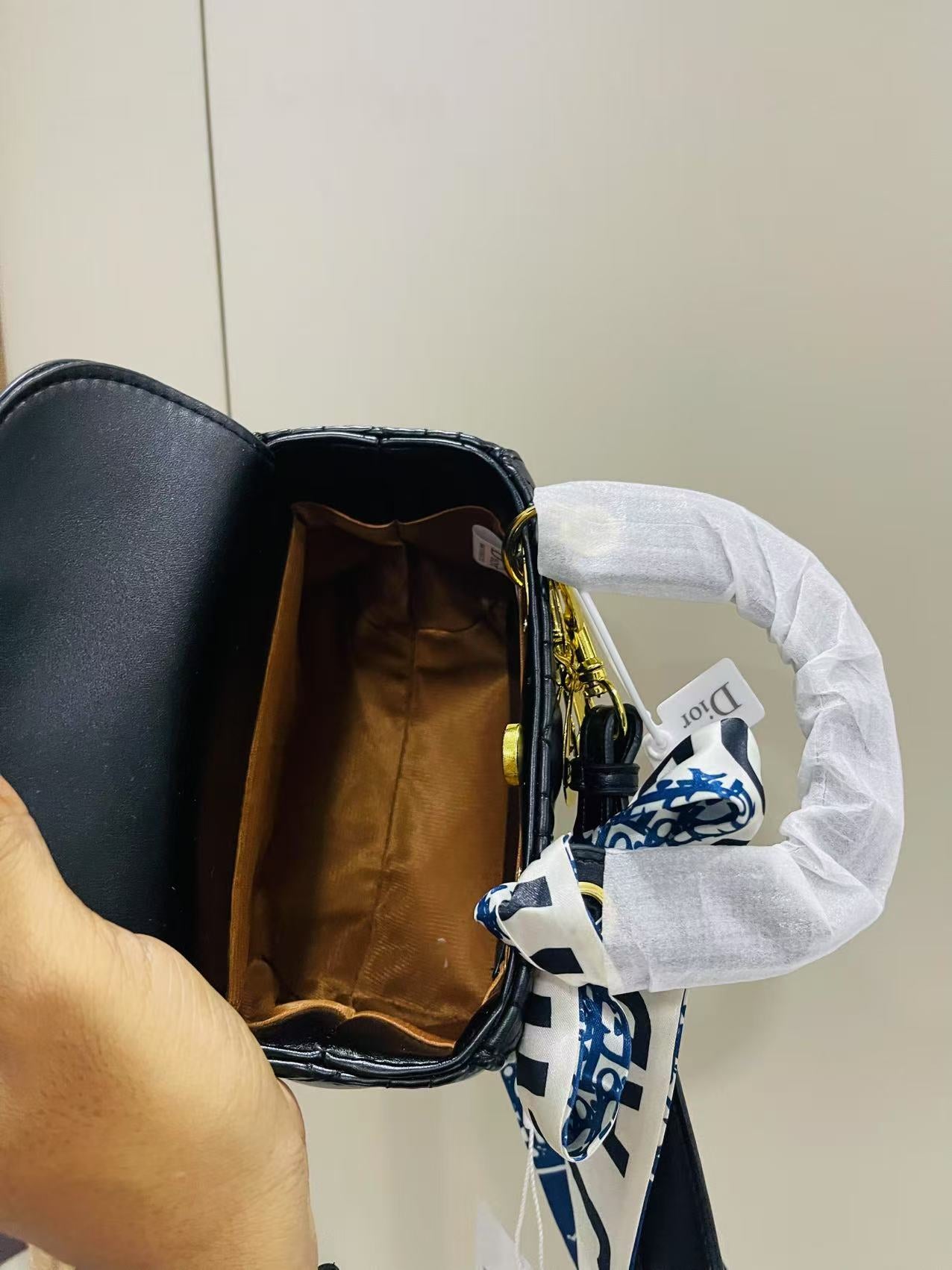 CHRISTINE DIOR Hand Bag Black with Box