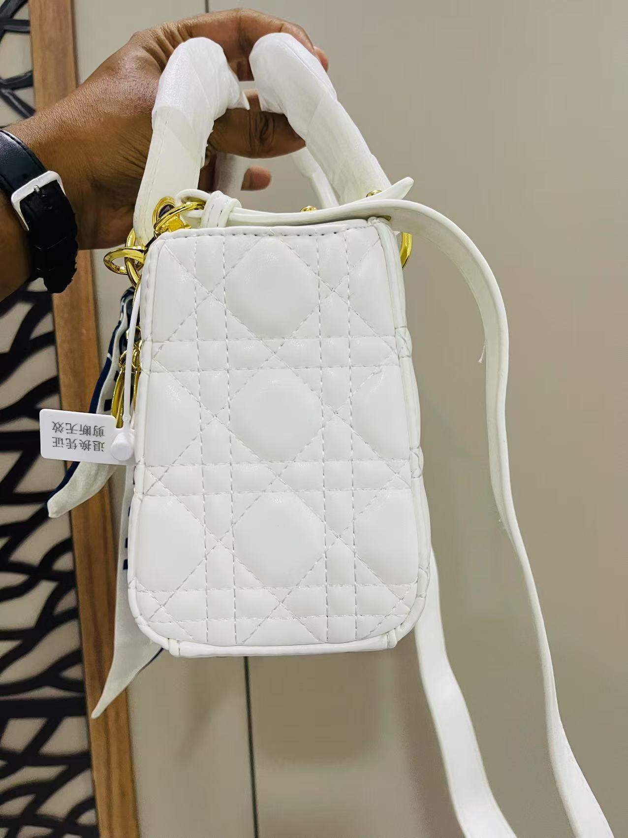 CHRISTINE DIOR Hand Bag white  with Box
