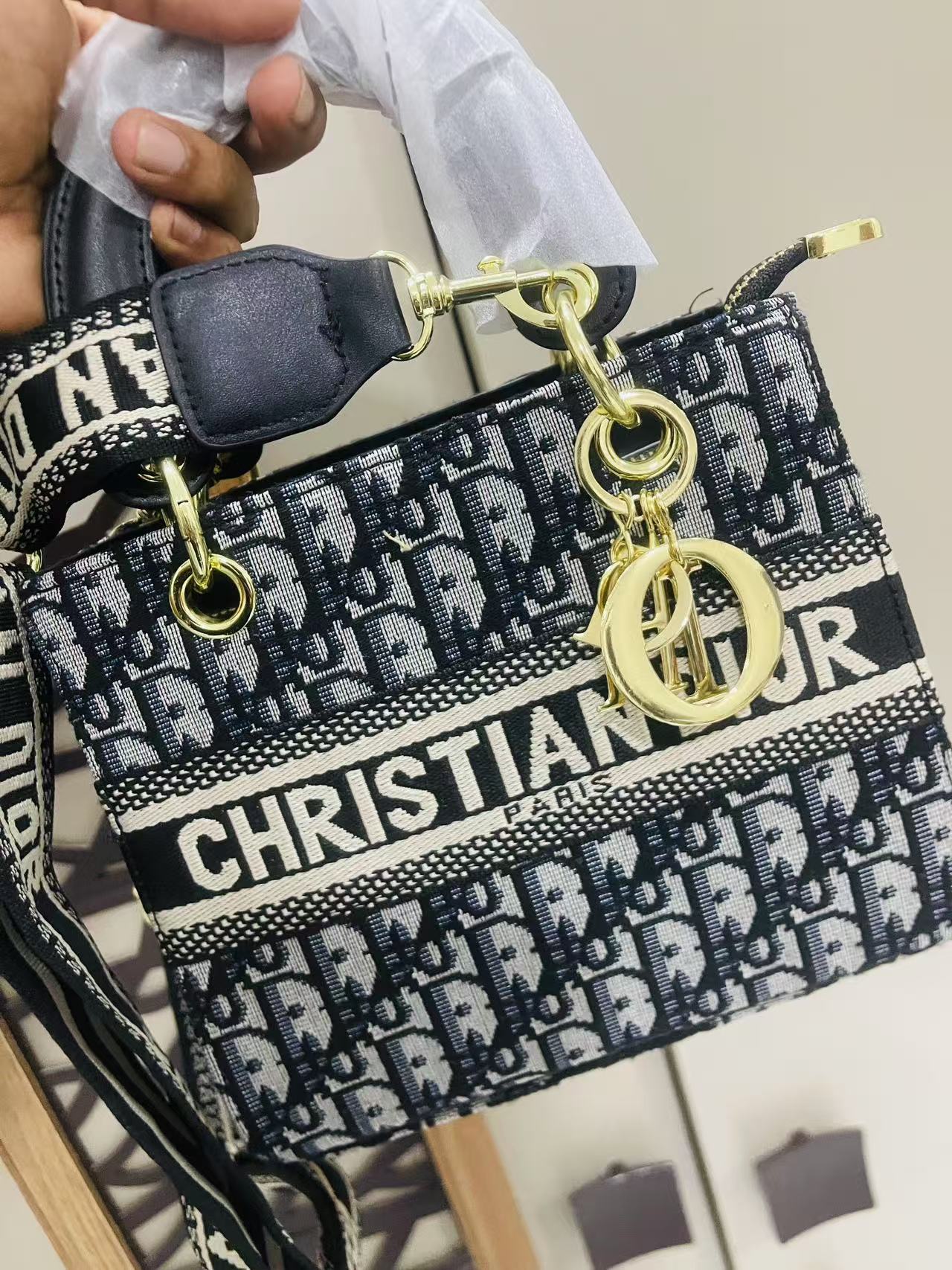 Christine Dior Embroider hand Bag
