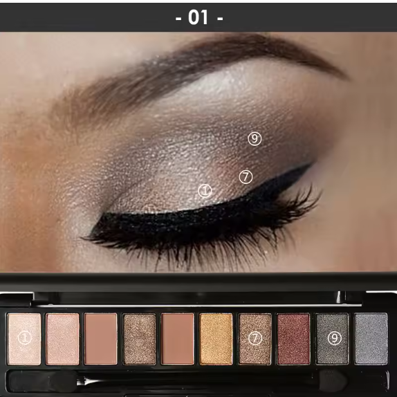 FOCALLURE 10 Color Eyeshadow Palette With Brush